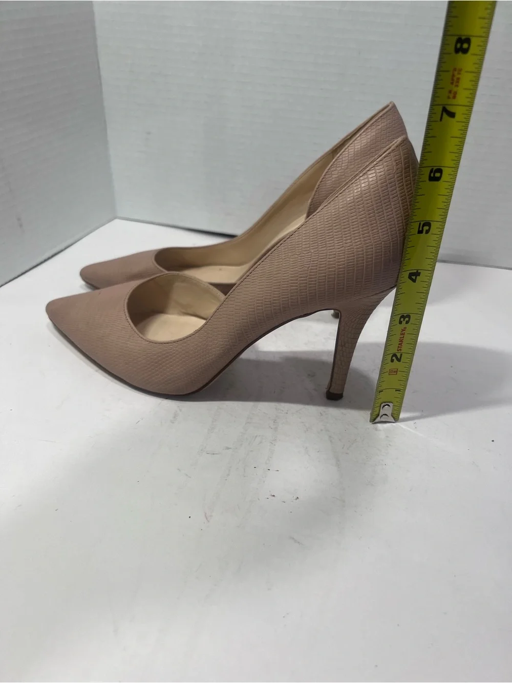 Nine West Nude Textured Pointed Toe Pumps